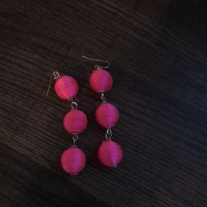 Hot Pink and Gold Earrings